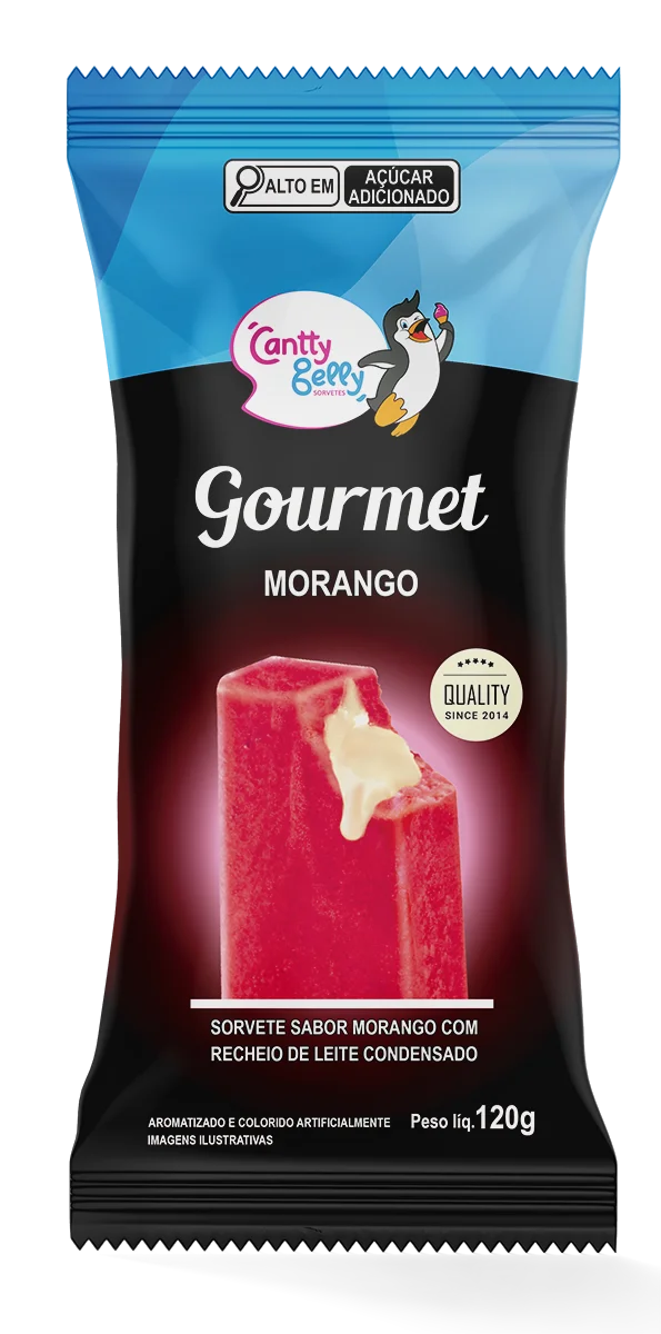 Paleta Gourmet Morango Cantty Gelly