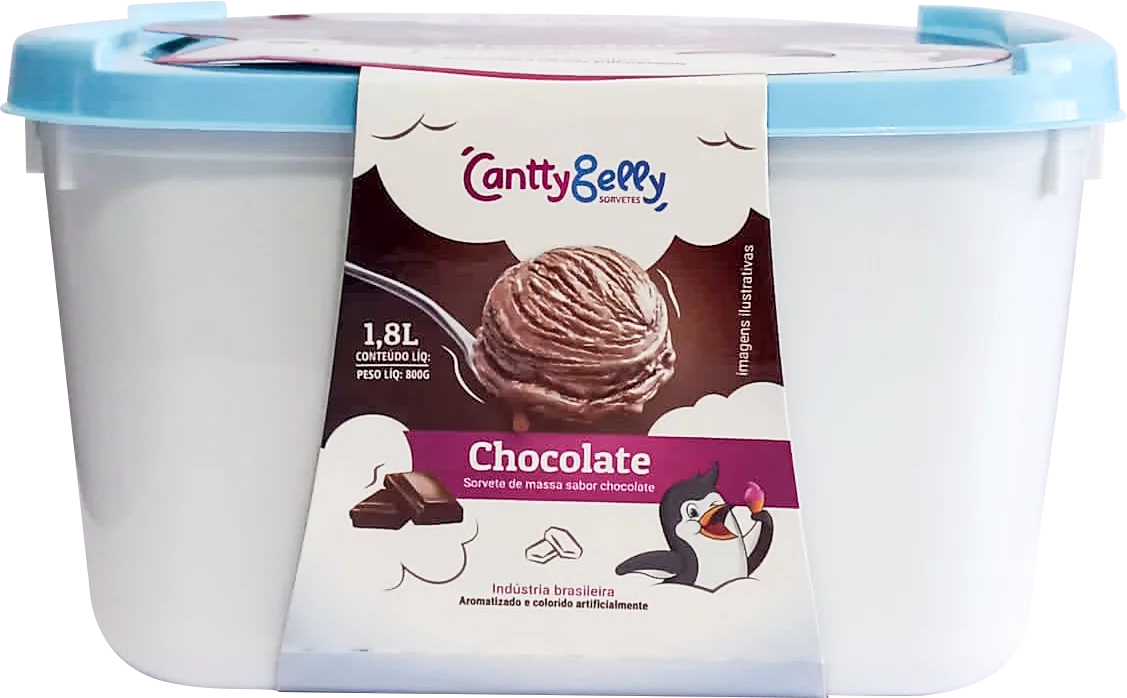 Sorvete Chocolate 1,8L Cantty Gelly